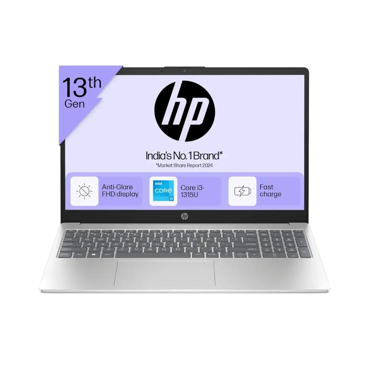 HP 15, 13th Gen Intel Core i3-1315U (8GB DDR4, 512GB SSD) FHD Anti-Glare Micro-Edge, 15.6"/39.6cm, Windows 11, MS Office 4